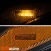 For 2021-2024 Nissan Kicks [Halogen Type] Black Headlight w/Amber Reflector Pair
