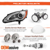For 2011-2014 Chrysler 200 Halogen Type Projector Chrome HeadLamp Pair w/LED DRL
