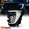 For 2025-2026 GMC Yukon XL AT4 FULL LED DRL Tube Projector Black Headlight Left
