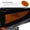 For 2015-2019 Nissan Versa Sedan Halogen Type Headlight Headlamp Black Pair/Set