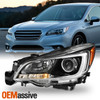 For 2015-2017 Subaru Legacy/Outback Halogen Projector Headlight Black Driver