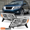 For 2013-2016 Nissan Pathfinder Halogen Type Headlights Headlamp Chrome Assembly