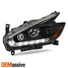 For 2015-2018 Nissan Murano Halogen w/DRL Projector Headlight Driver Side Black