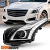 For 2014-2019 Cadillac CTS Base Halogen Projector Headlight Driver w/LED Bar DRL