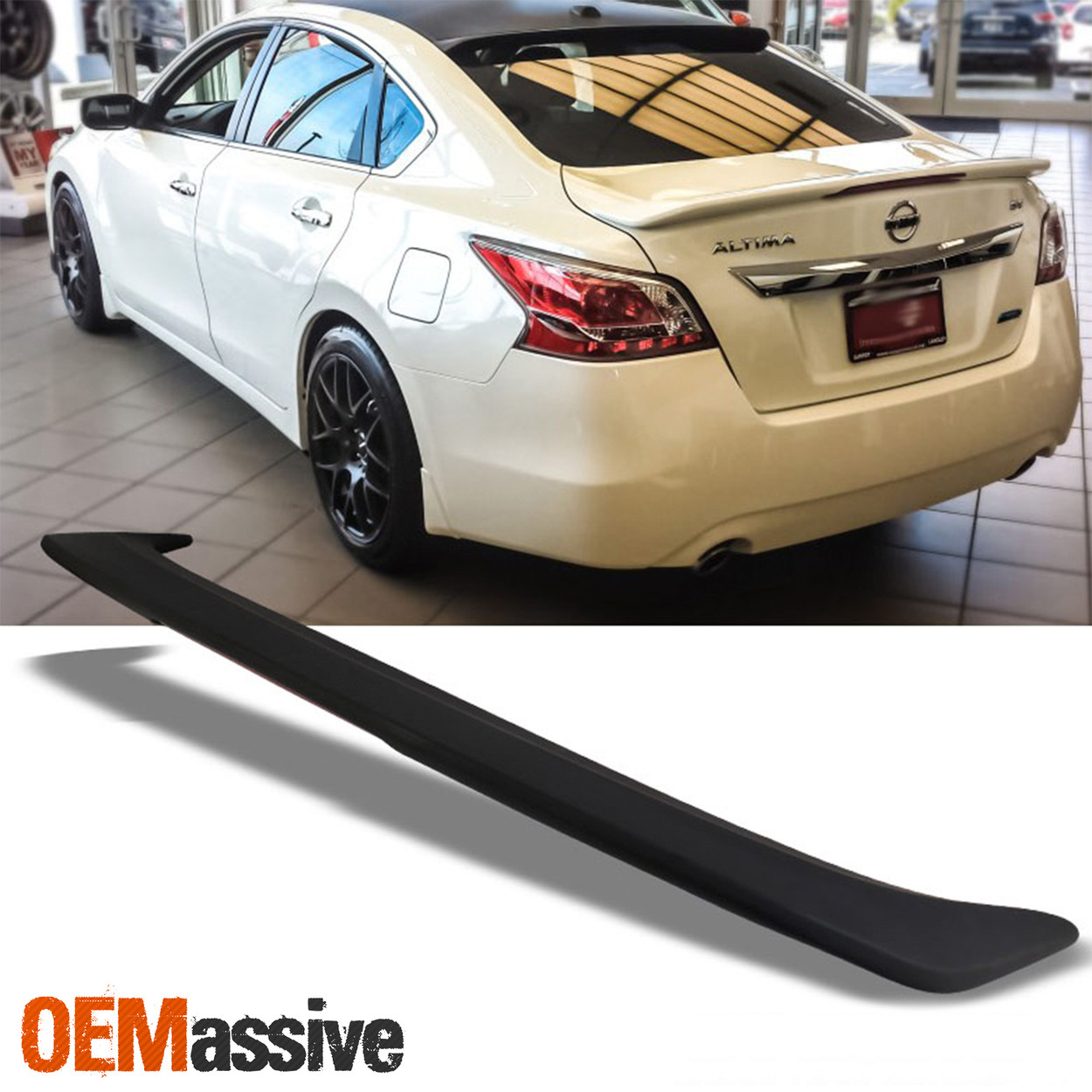 1pc For 2013 2015 Nissan Altima 4door Sedan Black Rear Trunk Spoiler W Bracket Oemassive