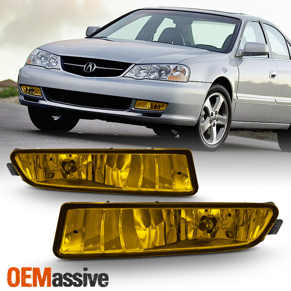 Fits 2002 2003 Acura Tl Type S Replacement Bumper Yellow Fog Lights Lamp W Bulbs Oemassive