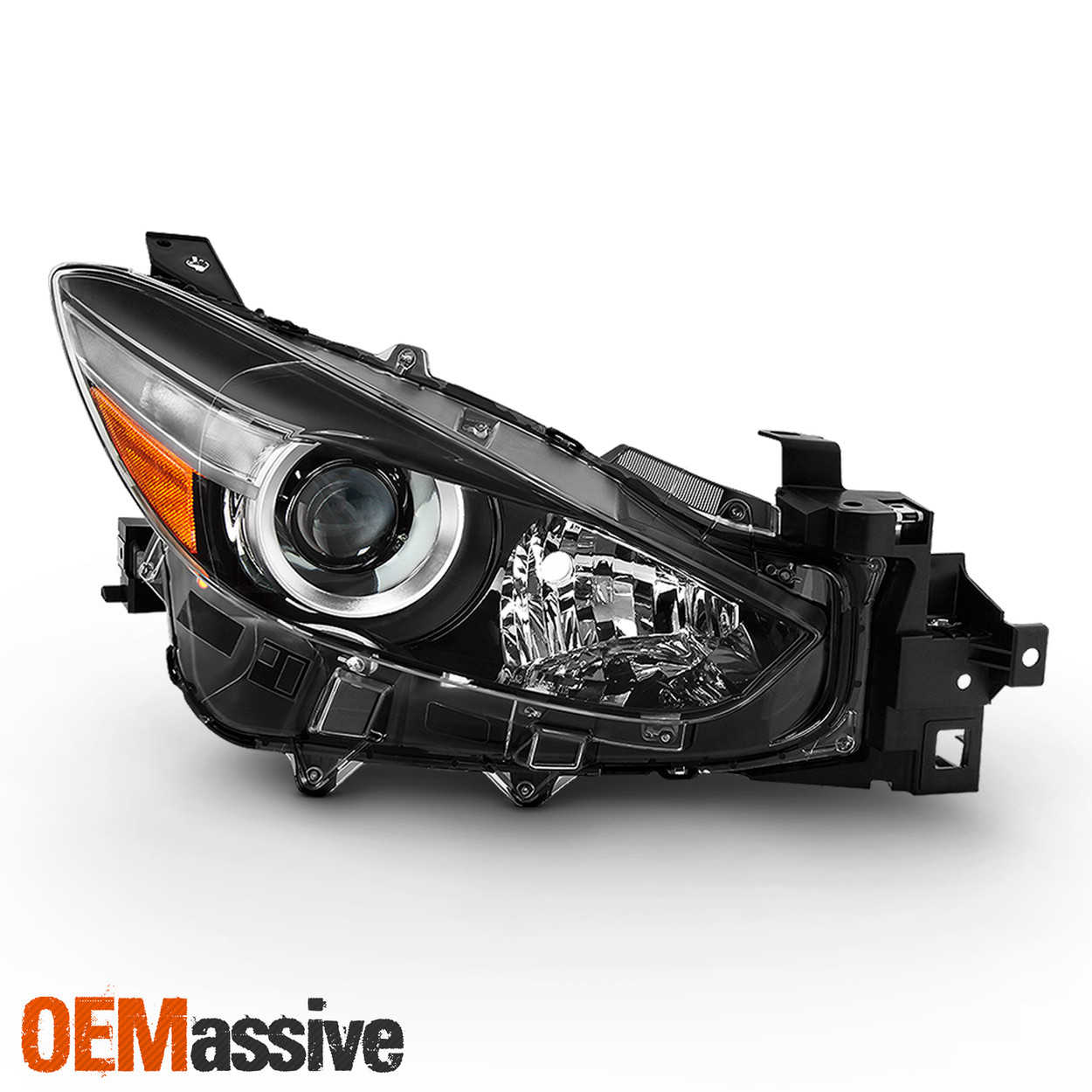 Passenger Halogen Projector Black Headlight For 2017 18 Mazda 3