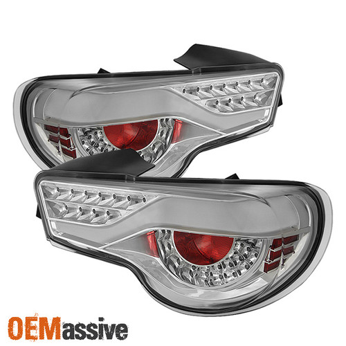Fits 12-20 FR-S BRZ FT86 JDM Clear LED Strip Tube Design Full LED Tail Lights