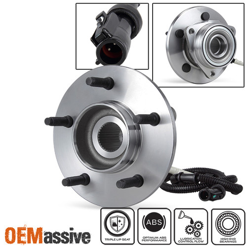 Fit 2000-2004 Ford F150 4WD FRONT Wheel Hub & Bearing+ABS Ring & 5 Lugs 515029