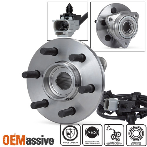 Fit Dodge Dakota Durango 4WD FRONT Wheel Hub Bearing + ABS Ring & 6 Lug 515008