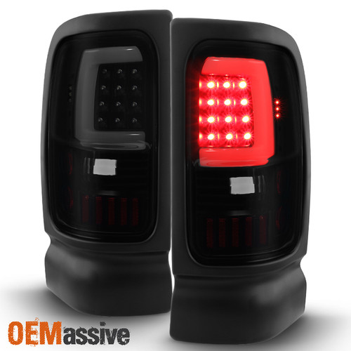 Fit 1994-2001 Dodge Ram 1500 2500 3500 Black Smoked LED Tail Lights Replacement