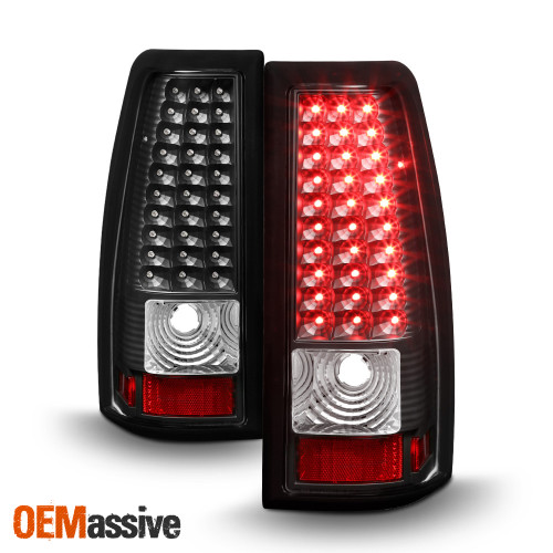 Fit 1999-2002 Silverado 99-03 Sierra Black LED Tail Lights Lamp L+R 2000 2001
