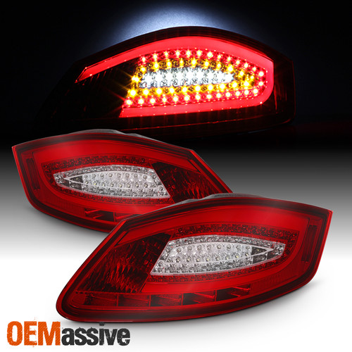 Fit 2005-2008 Porsche Boxster 987 2006-2008 Cayman Red Clear LED Tail Lights