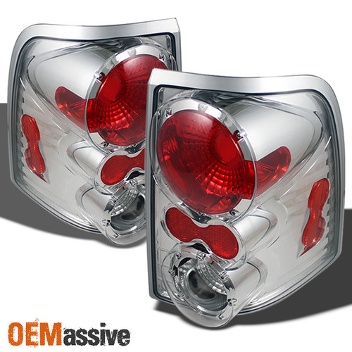 Fits 02-05 Ford Explorer 4Dr Chrome Clear Tail Lights Lamps Left+Right