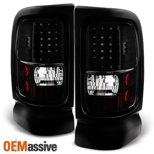 Fit 1994-2001 Dodge Ram 1500 2500 3500 Black LED Tail Lights L+R