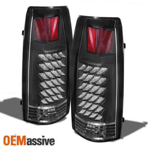 Fits 88-98 C10 C/K Suburban Tahoe Sierra Yukon Silverado Black LED Tail Lights