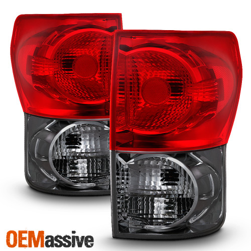 Fits 2007 2008 2009 Toyota Tundra LH+RH Side Tail Lights Tail Lamps - Red Smoke