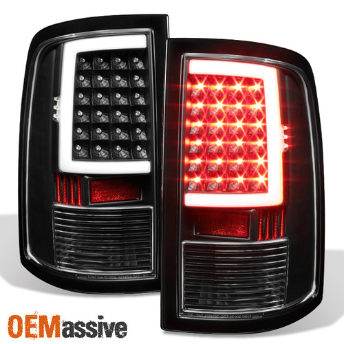 Fit 2009-2018 Dodge Ram 1500 2010-2018 2500 3500 Black LED Tube Tail Lights Lamp