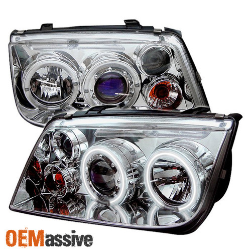 Fits 99-05 Volkswagen Jetta CCFL Halo Projector Headlights W/Built-In Fog Light