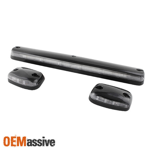 Fits 07-13 Silverado Sierra Clear 3Pcs Amber LED Roof Top Running Cab Lights