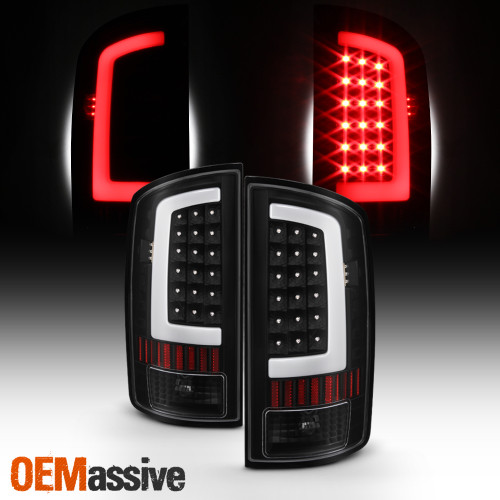 Fits 2002-2006 Dodge Ram 1500 | 2003-2006 2500/3500 LED Bar Tail Lights - Black