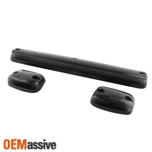 Fits Smoked 07-13 Silverado Sierra 3Pcs Amber LED Roof Top Running Cab Lights