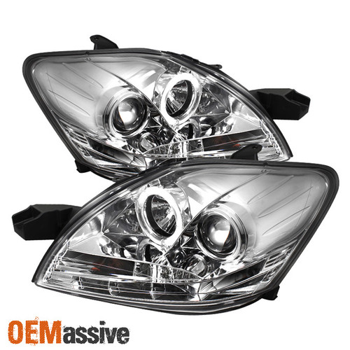 Fits 07-11 Yaris 4Dr Halo Projector Headlights +Daytime DRL LED Running Lamps