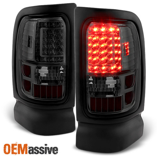 Fit 1994-2001 Dodge Ram Pickup Smoked LED Tail Lights Lamp Taillight Left +Right