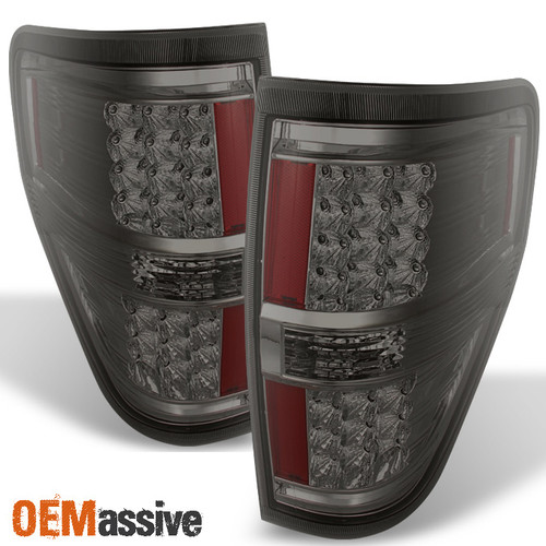 Fits 09-14 Ford F150 Pickup Truck LED Turn Signal Smoked Brake Tail Lights Lamps