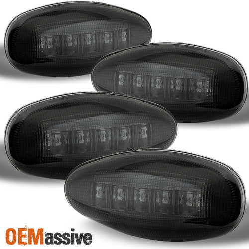 Fits 01-14 GMC Sierra Chevy Silverado 3500 Smoke Dually Fender Marker LED Lights