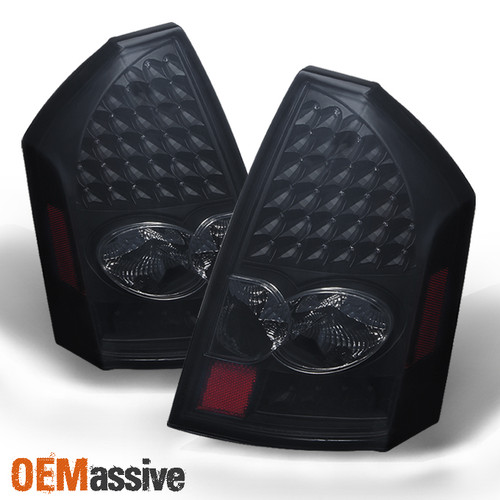 For 2005-2007 Chrysler 300C Black Smoked Rear LED Tail Lights Tail Brake Lamps