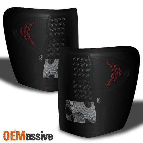 Fits *NEW Black Smoke* 99-04 Grand Cherokee SUV LED Tail Lights Brake Lamps Pair