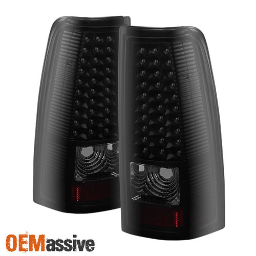 Fit 2003-2006 Chevy Silverado 2004-2006 GMC Sierra Black Smoked LED Tail Lights