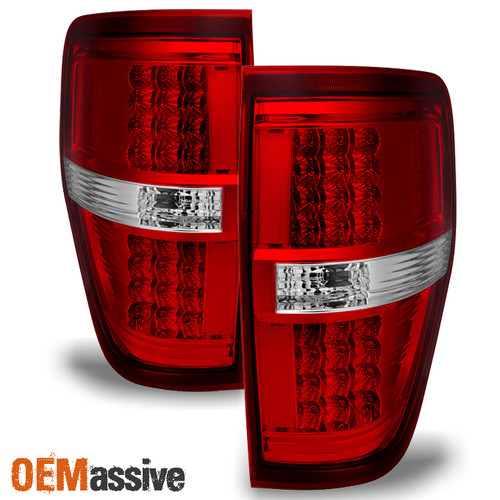 Fit 2009-2014 Ford F150 Pickup Truck LED Turn Signal Red Clear Tail Lights Lamps