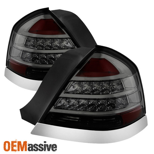 Fits 1998-2011 Ford Crown Victoria Smoked LED Tail Lights Rear Lamps Pair LH+RH