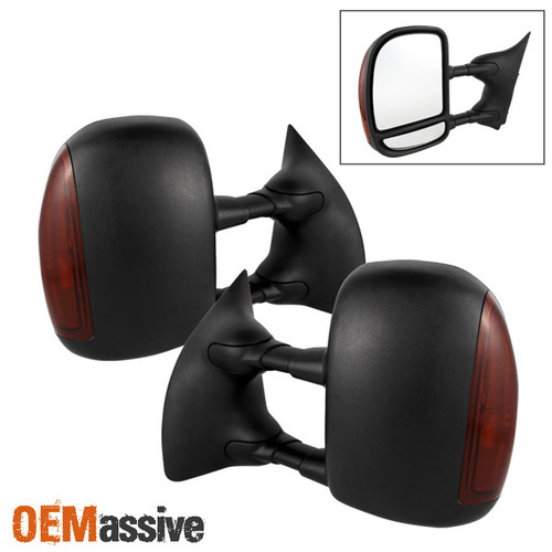 Fit 99-07 F250 F350 F450 F550 Extendable Towing Power Signal Defrost LED Mirror