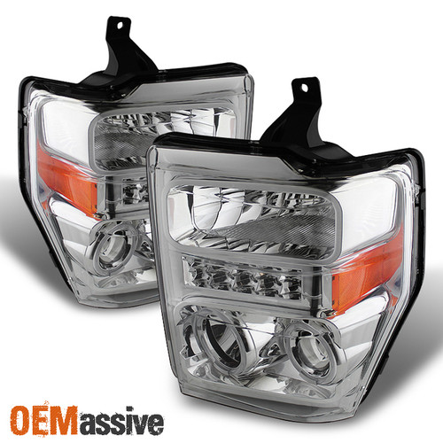 Fit 2008-2010 F250 F350 F450 Superduty Halo Projector LED Headlights light 08-10