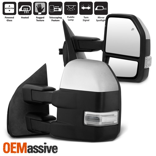 Fits 2015-2018 Ford F-150 Pickup Power Heated Mirrors w/LED Signal Pair LH+RH 2P