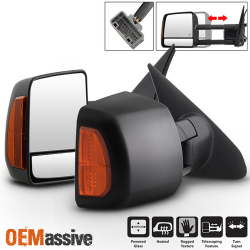 Fits 07-19 Tundra 2008-2019 Sequoia LED Signal Power Heated Towing Side Mirrors
