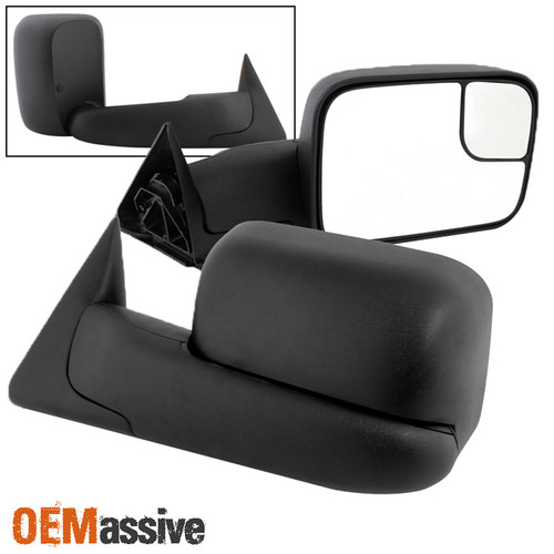 Fits 1994-01 Ram Manual Rotatable Flip Up Towing Trailer Side Mirrors Left+Right