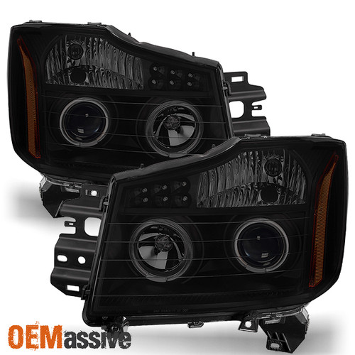 Fits 04-15 Titan 05-07 Armada 04 Pathfinder Armada Halo Projector Headlights