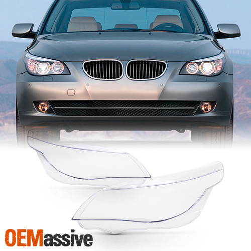 Clear Headlight Headlamp Lens Replacement For 2003-2010 BMW E60 E61 5-Series