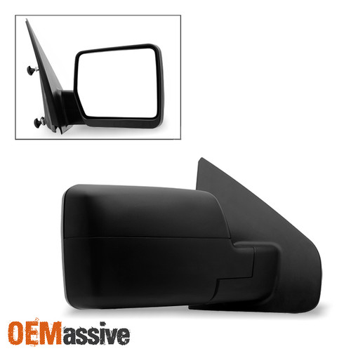 Fit 2004-2014 F150 Pickup Textured Manual Mirror Passenger Side Replacement