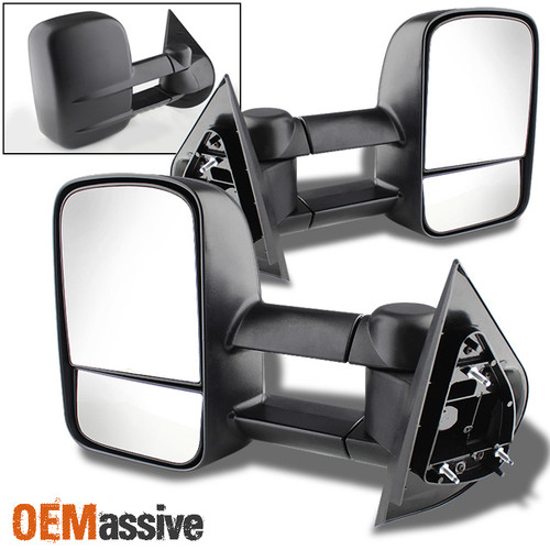 Fits 07-13 Silverado Sierra Yukon Manual Extendable Towing Trailer Mirror Pair