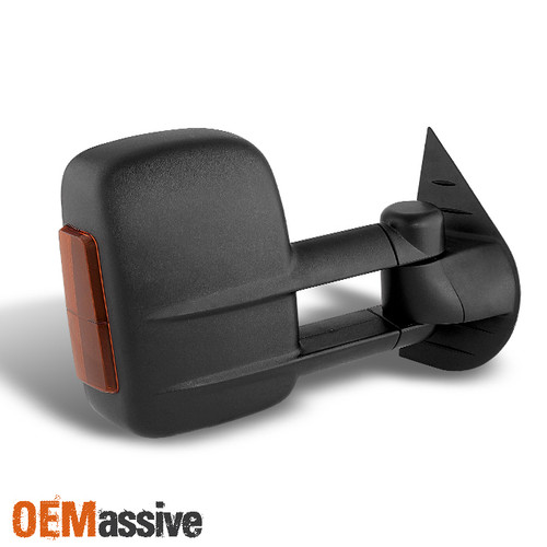 Fit 07-13 Silverado Sierra Tow Power Heated Passenger Side Mirror w/ Led Signal