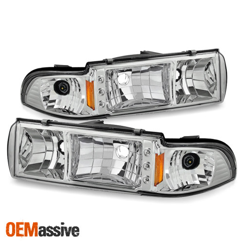 Fit 91-96 Chevy Impala Caprice 1PC LED Headlights/Corner Signal Lamps Left+Right