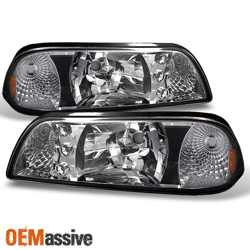Fit 87-93 Ford Mustang LED 1PC Headlights Corner Parking Lamps L+R Combo