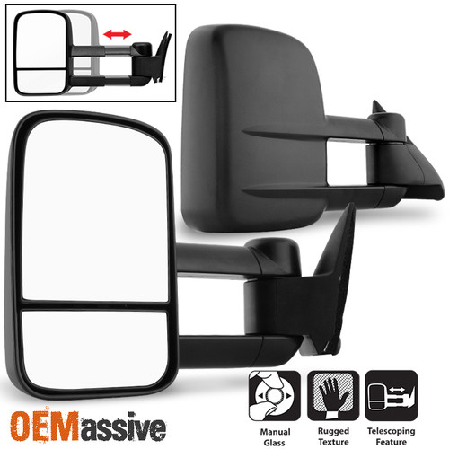 Fit 1988-98 Chevy GMC C/K 1500 2500 3500 Towing Manual Side Mirrors Replacement