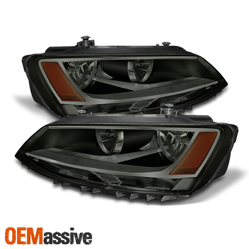 Fits Smoked 11-18 Volkswagen Jetta Sedan Headlights Lamps Pair Left+Right Set