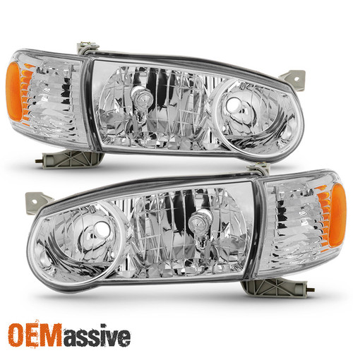Fits 01-02 Toyota Corolla CE/LE/S Headlight +Corner Signal Lamp Lights 2001-2002